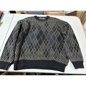 Le Collezioni Structure‎ Pull Over Sweater Mens Size M Gray Black